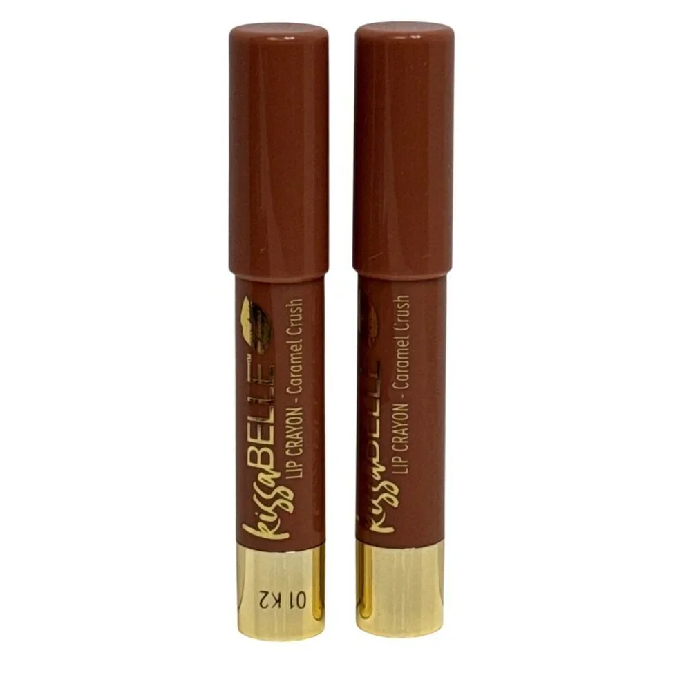 Kissabelle Belle Lip Crayon Caramel Crush Lipstick Shea Butter x 2 NEW 2.7g